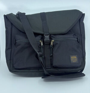 Filson Surveyor Messenger Bag Black Crossbody Cordura Nylon Work Travel Laptop